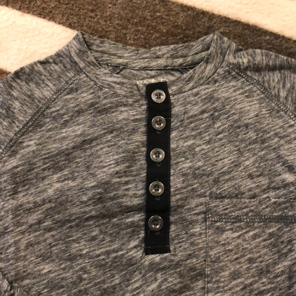 Grey Five-Button Henley by Threads For Thought